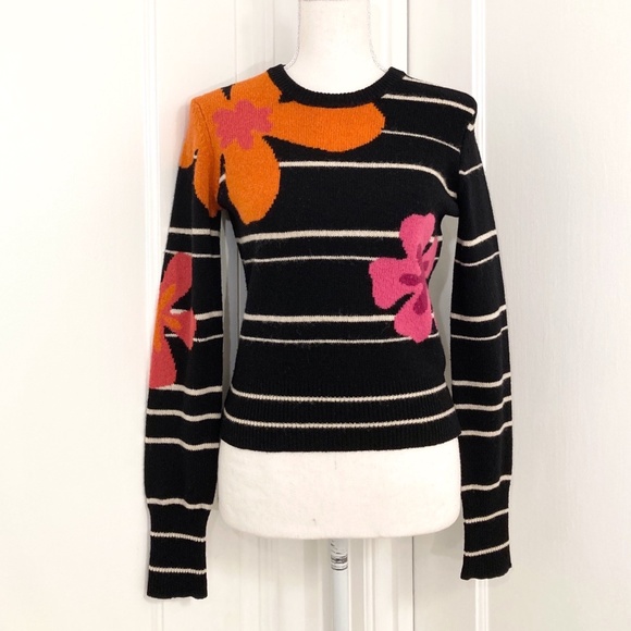 Lucky Brand Sweaters - VTG! Lucky Brand Floral Cropped Lambs Wool Sweater